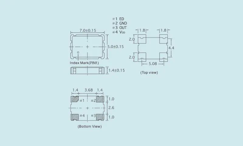 Resonador de Cristal de Cuarzo OSC 3.2&times;2.5